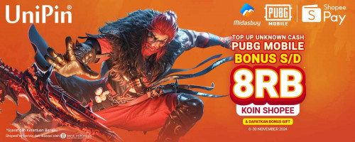 Nov – Top up Unknown Cash Pakai ShopeePay Dapatkan Bonus 8Ribu Koin Shopee & Bonus Gift!